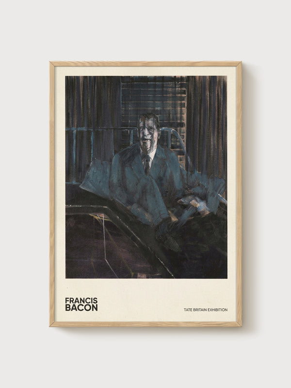 Francis Bacon Portrait Painting poster in oak frame