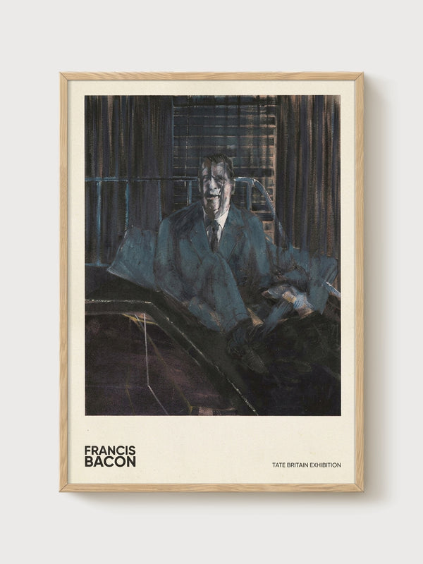 Francis Bacon Portrait Painting poster in oak frame