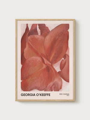 Georgia O'Keeffe Art Print poster in oak frame
