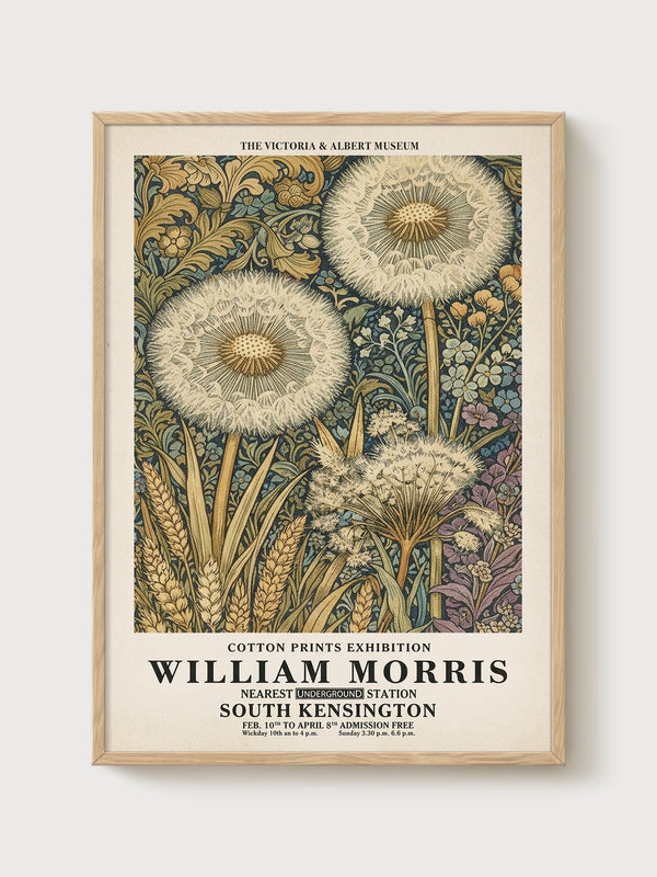 William Morris Print poster in oak frame