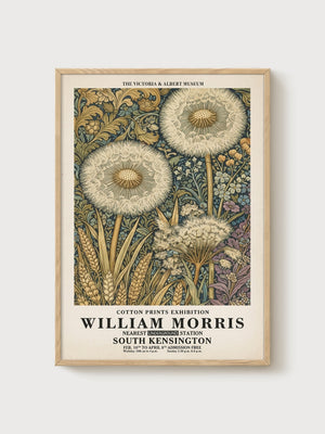 William Morris Print poster in oak frame