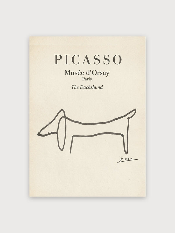 Picasso The Dachshund Line Drawing - Digital Download
