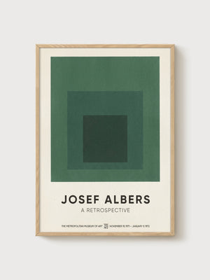 Josef Albers Bauhaus Print poster in oak frame