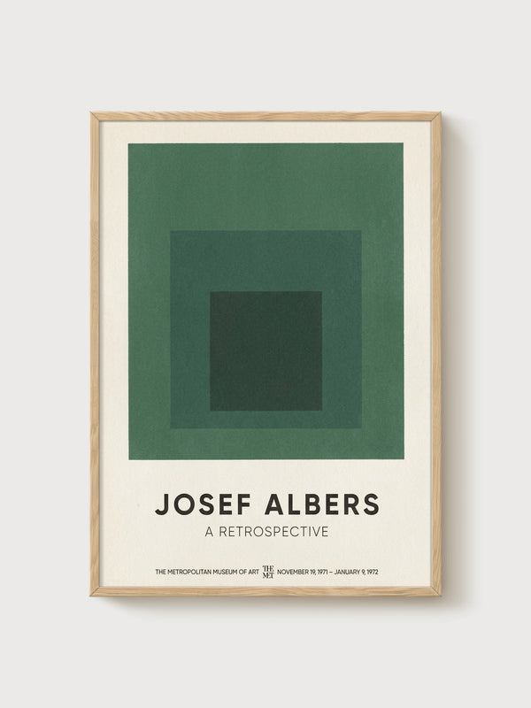 Josef Albers Bauhaus Print poster in oak frame