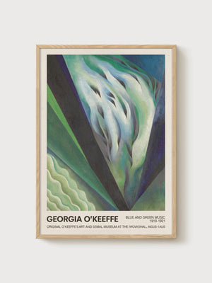 Georgia O'Keeffe Art Print poster in oak frame