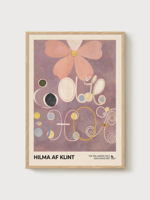 Hilma af Klint Pressed Flower Art Print poster in oak frame