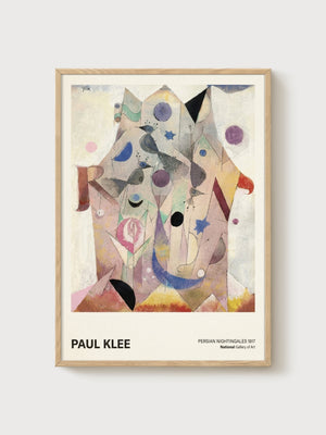 Paul Klee Persian Nightingales Poster poster in oak frame