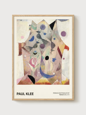 Paul Klee Persian Nightingales Poster poster in oak frame