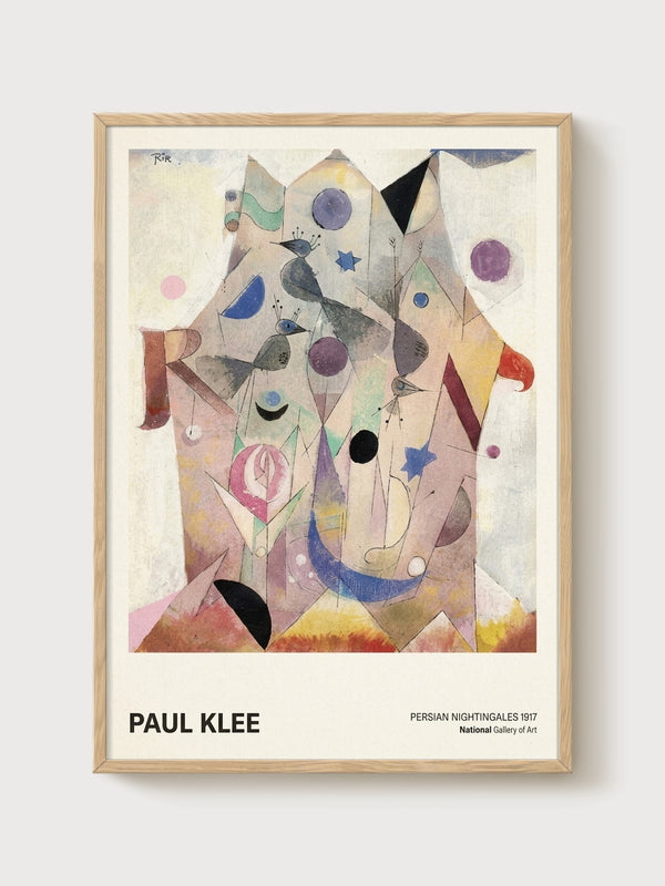 Paul Klee Persian Nightingales Poster poster in oak frame