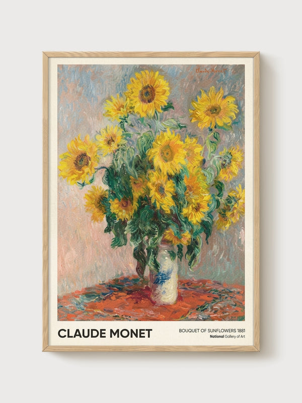 Claude Monet Print poster in oak frame