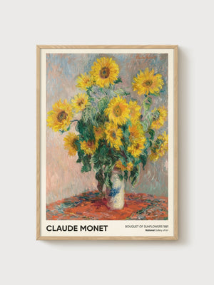 Claude Monet Print poster in oak frame