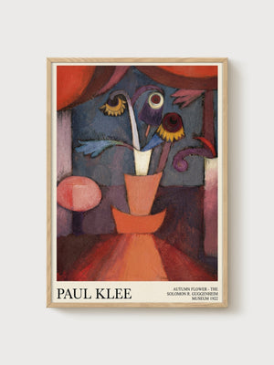 Paul Klee Autumn Flower Poster poster in oak frame