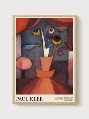 Paul Klee Autumn Flower Poster poster in oak frame