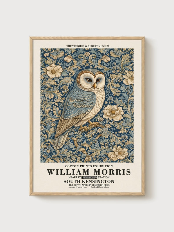 William Morris Print poster in oak frame