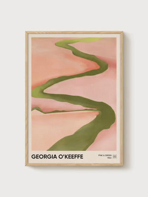 Georgia O'Keeffe Art Print poster in oak frame