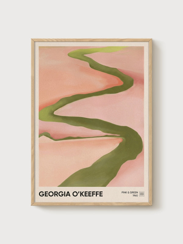 Georgia O'Keeffe Art Print poster in oak frame