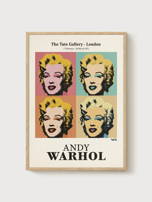 Andy Warhol Art Print poster in oak frame