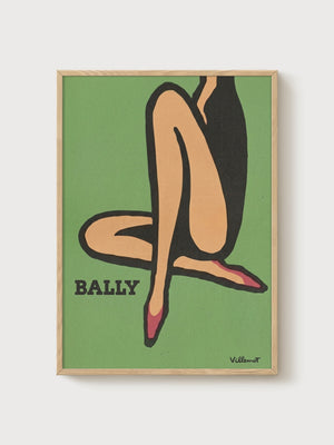 Bally Villemot Fashion Poster poster in oak frame