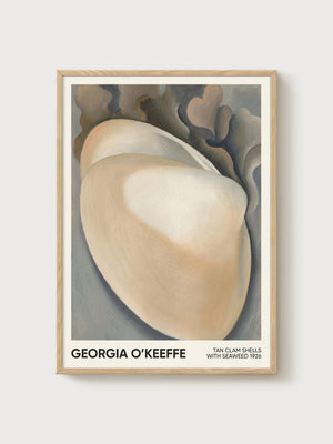 Georgia O'Keeffe Art Print poster in oak frame