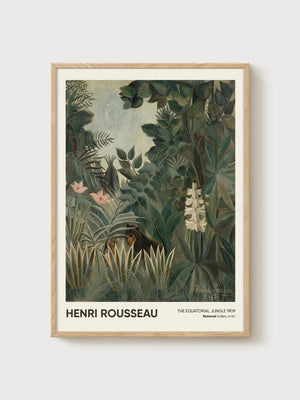 Henri Rousseau Tree of Life Jungle Print poster in oak frame