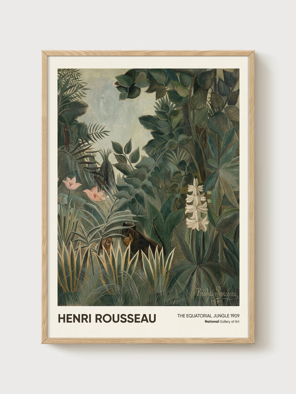 Henri Rousseau Tree of Life Jungle Print poster in oak frame