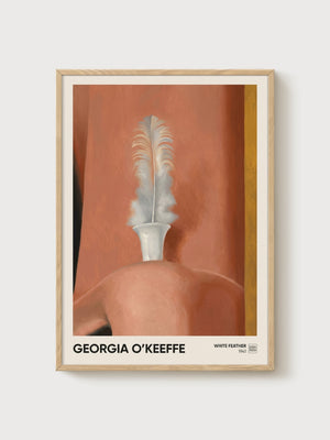 Georgia O'Keeffe Art Print poster in oak frame