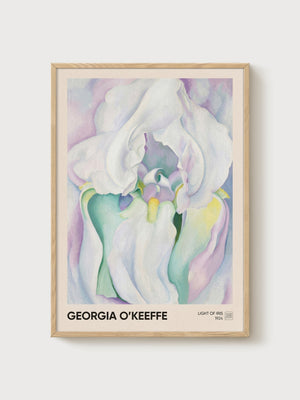 Georgia O'Keeffe Iris Print poster in oak frame