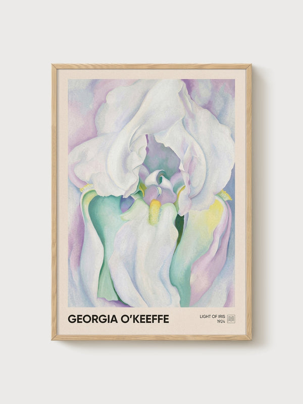 Georgia O'Keeffe Iris Print poster in oak frame