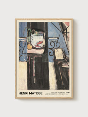 Henri Matisse Goldfish and Palette Print poster in oak frame