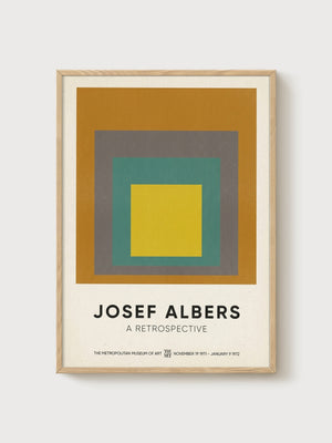 Josef Albers Bauhaus Print poster in oak frame