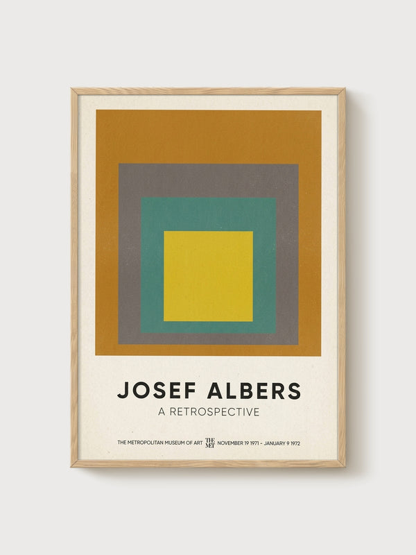 Josef Albers Bauhaus Print poster in oak frame