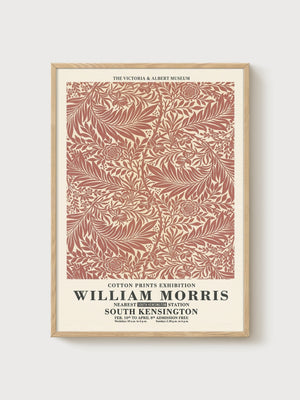 William Morris Print poster in oak frame