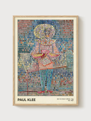 Paul Klee Boy In Fancy Dress poster in oak frame