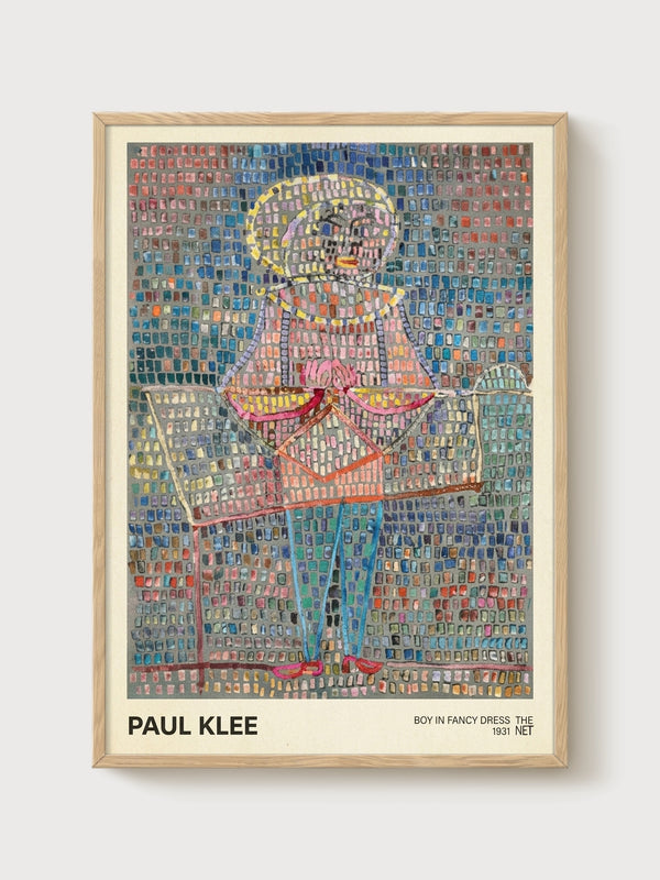 Paul Klee Boy In Fancy Dress poster in oak frame