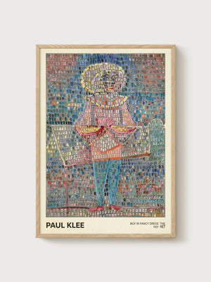 Paul Klee Boy In Fancy Dress poster in oak frame