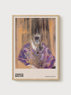 Francis Bacon Screaming Pope Exhibition Poster poster in oak frame