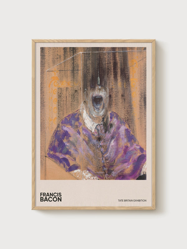 Francis Bacon Screaming Pope Exhibition Poster poster in oak frame