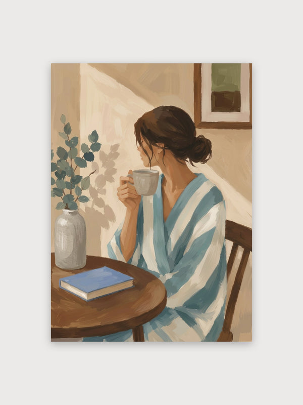 Woman With Coffee Morning Reading - Digital Download