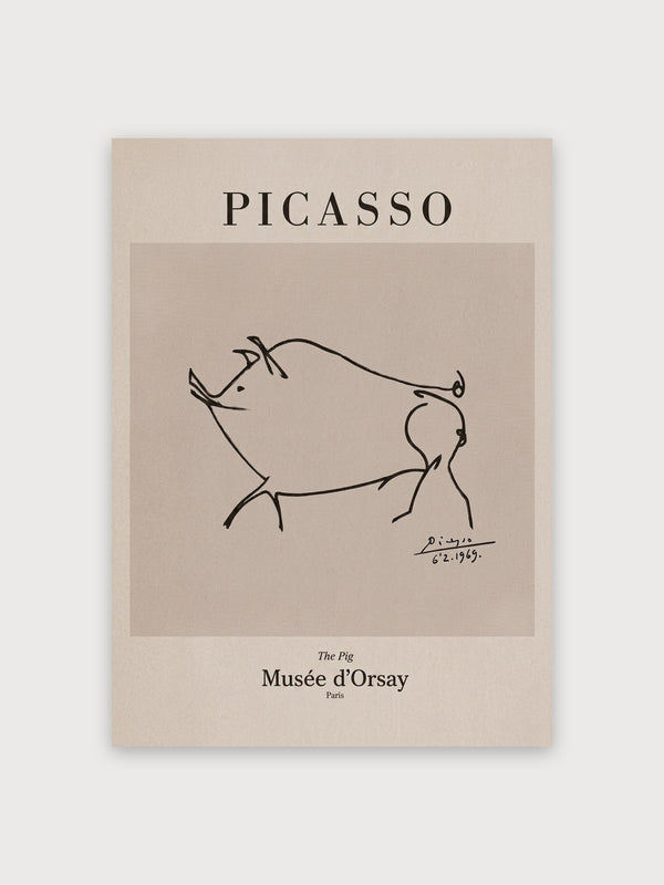 Picasso The Pig Line Drawing - Digital Download