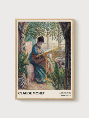 Claude Monet Print poster in oak frame