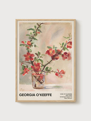Georgia O'Keeffe Vase Of Flowers Print poster in oak frame