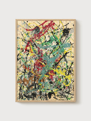 Abstract Wall Art poster in oak frame