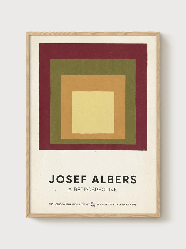 Josef Albers Bauhaus Print poster in oak frame