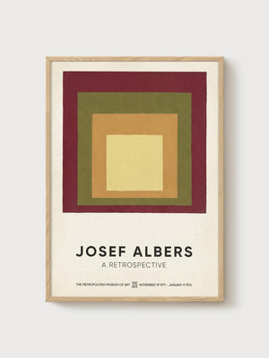Josef Albers Bauhaus Print poster in oak frame