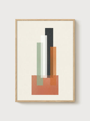 Bauhaus Poster poster in oak frame