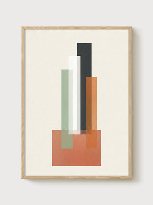 Bauhaus Poster poster in oak frame