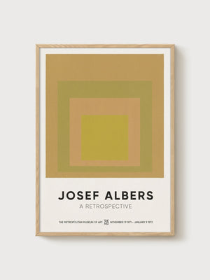 Josef Albers Bauhaus Print poster in oak frame