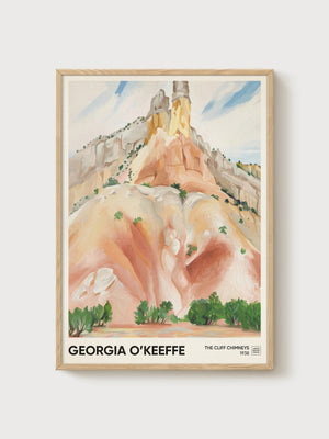 Georgia Okeeffe Art poster in oak frame