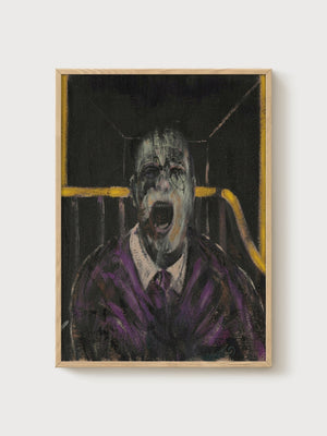 Screaming Man Gothic Wall Decor poster in oak frame