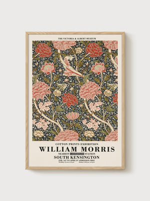 William Morris Print poster in oak frame